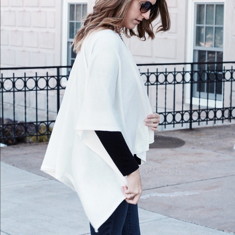 Cream Poncho Shawl